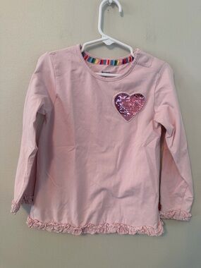 Magnetic Me Pink Heart Sequin Long-Sleeve Top